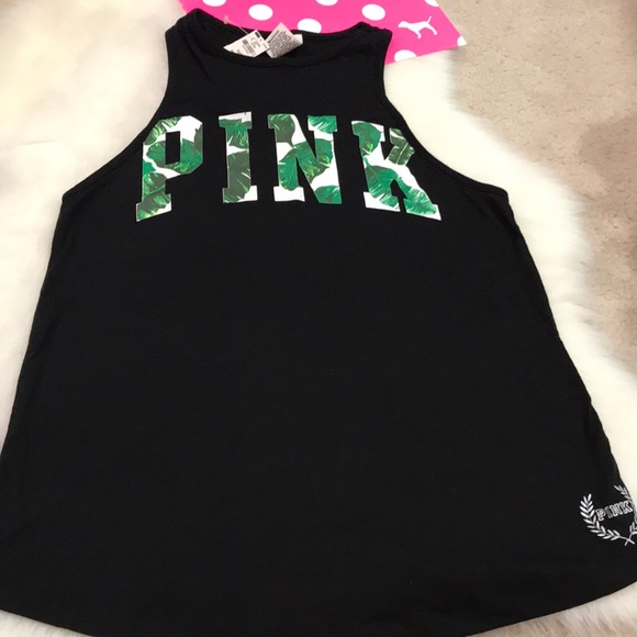 PINK Victoria's Secret Tops - NWT Pink by VS black high neck tank top sz Xs/Sm